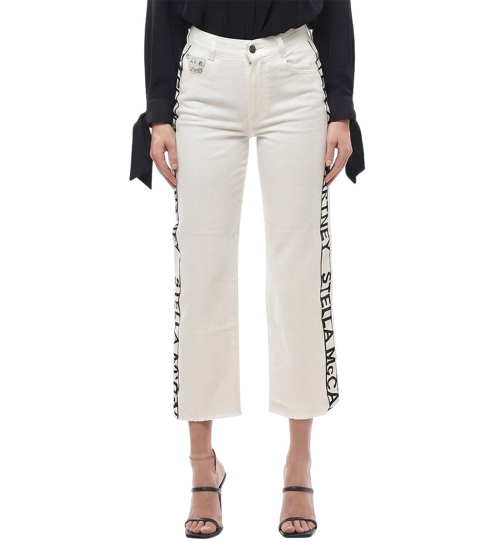 White Straight High Rise Jeans 1