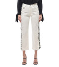 White Straight High Rise Jeans 1