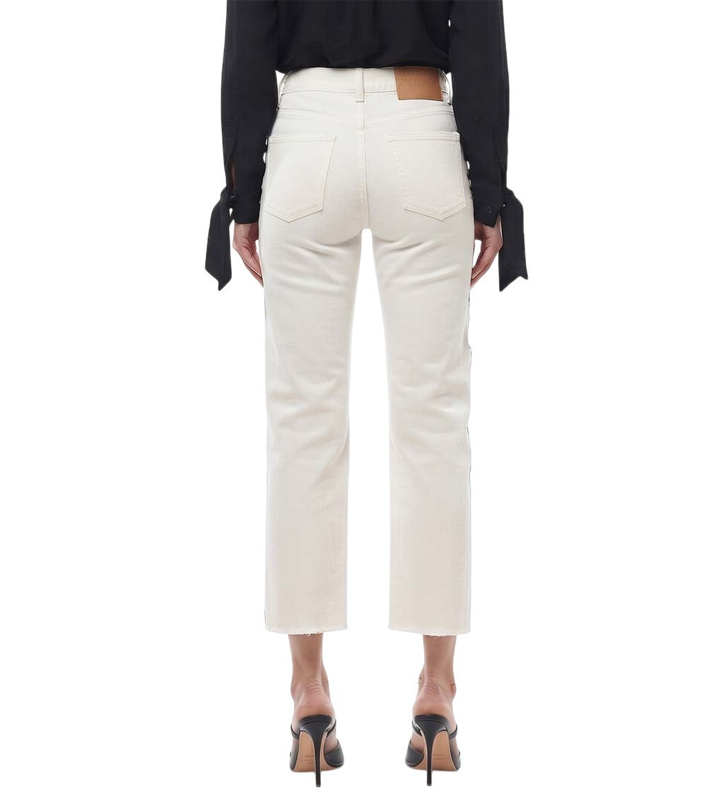 White Straight High Rise Jeans 2