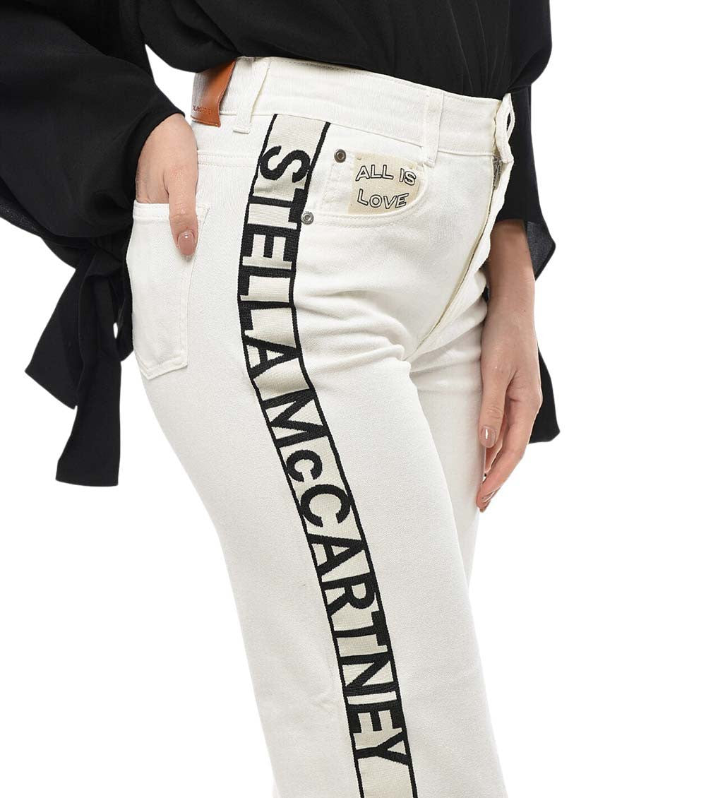 White Straight High Rise Jeans 3