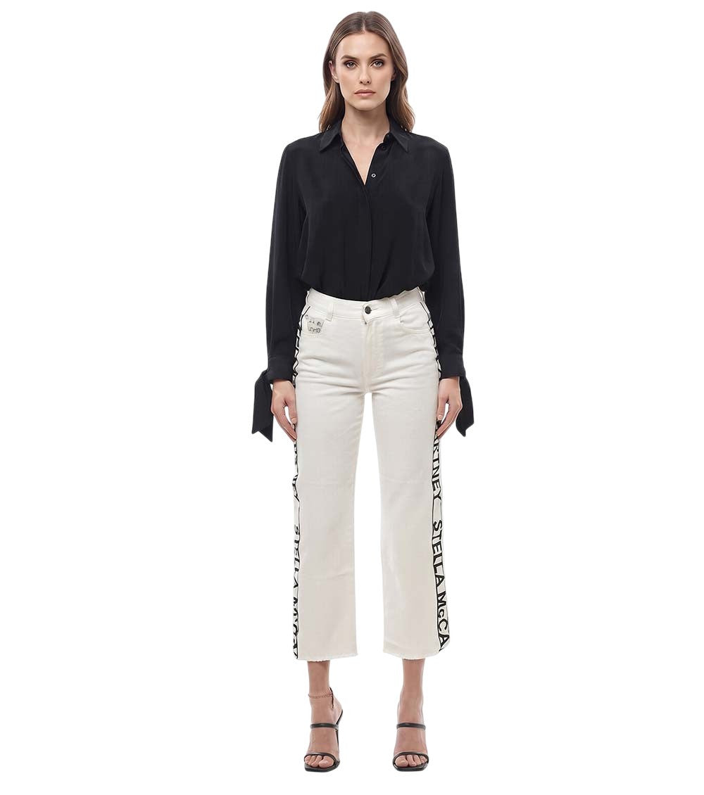 White Straight High Rise Jeans 4