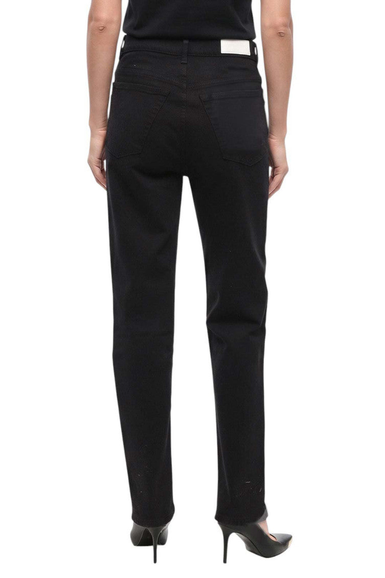 Black Straight Mid Rise Jeans 2
