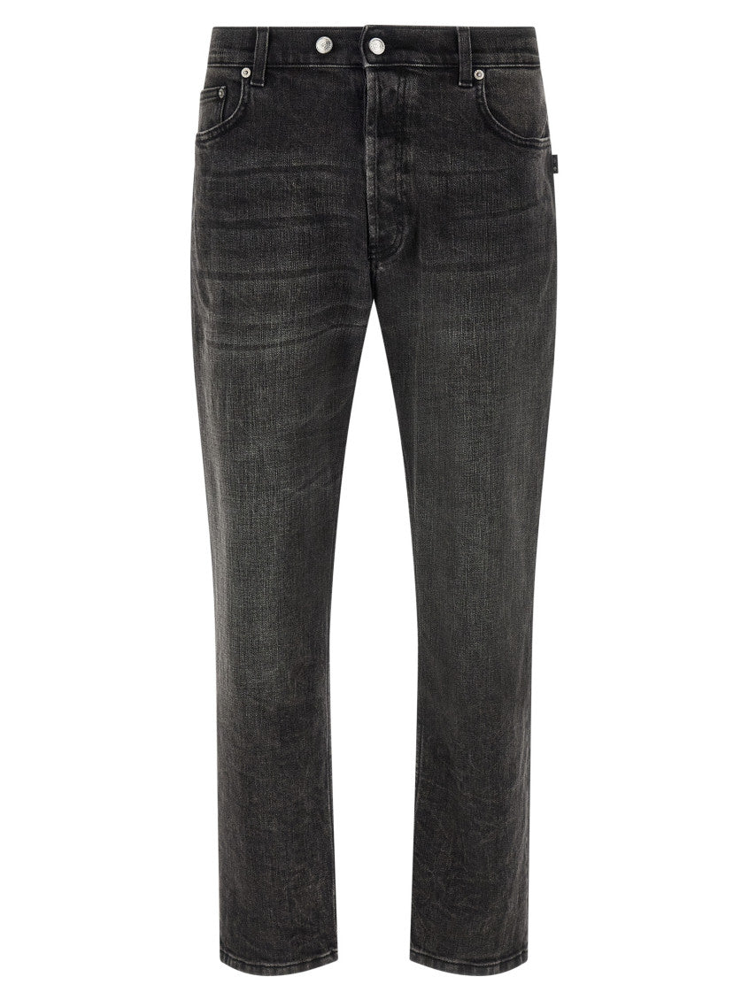 Black Tapered Mid Rise Jeans 1
