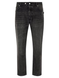 Black Tapered Mid Rise Jeans 1