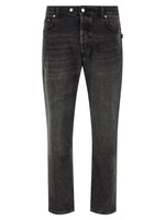 Black Tapered Mid Rise Jeans 1