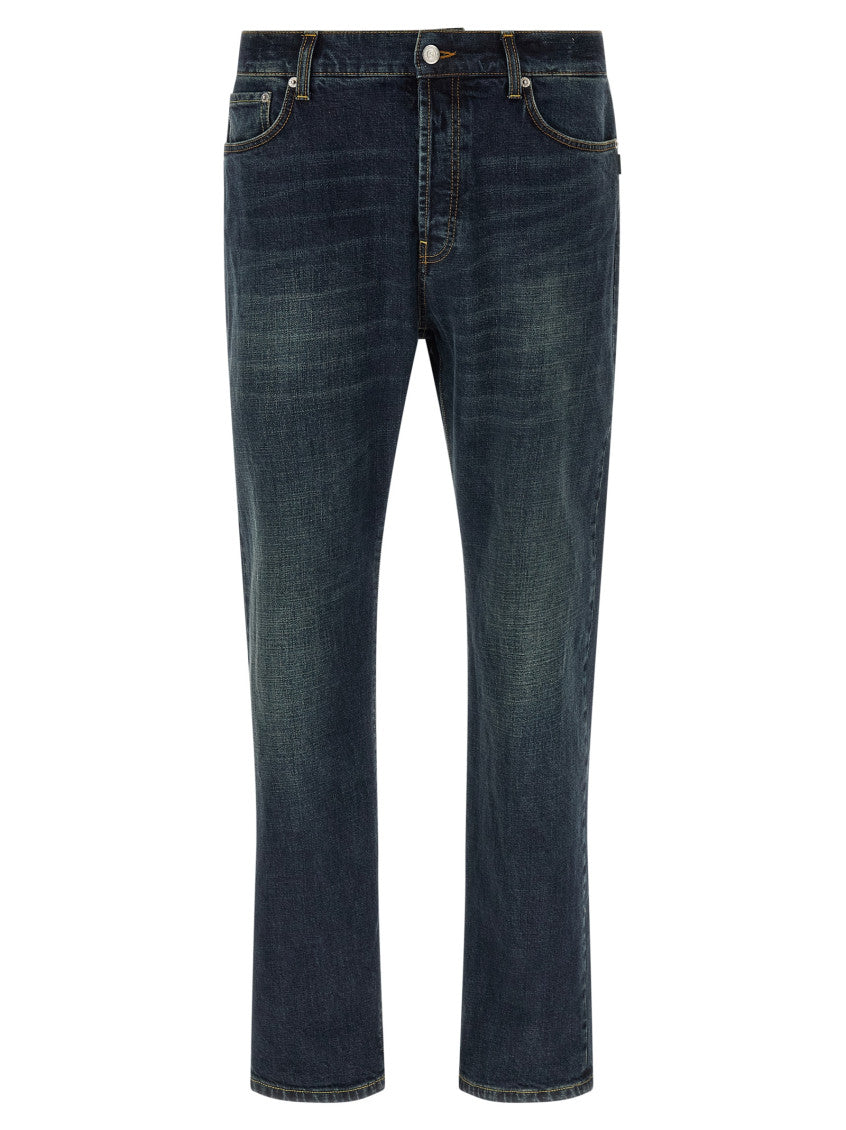Blue Relaxed Mid Rise Jeans 1
