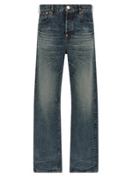 Blue Straight Mid Rise Jeans 1