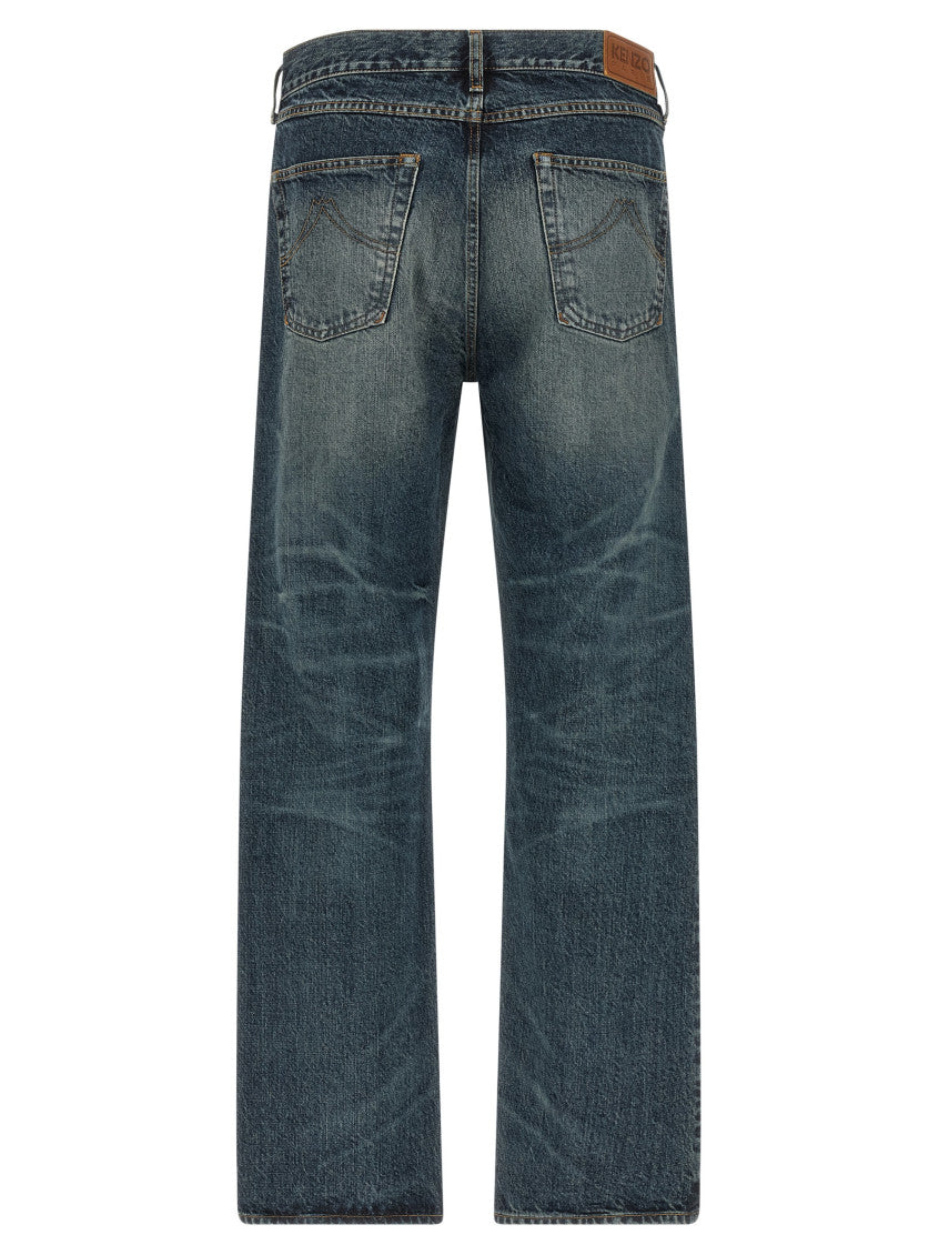 Blue Straight Mid Rise Jeans 2