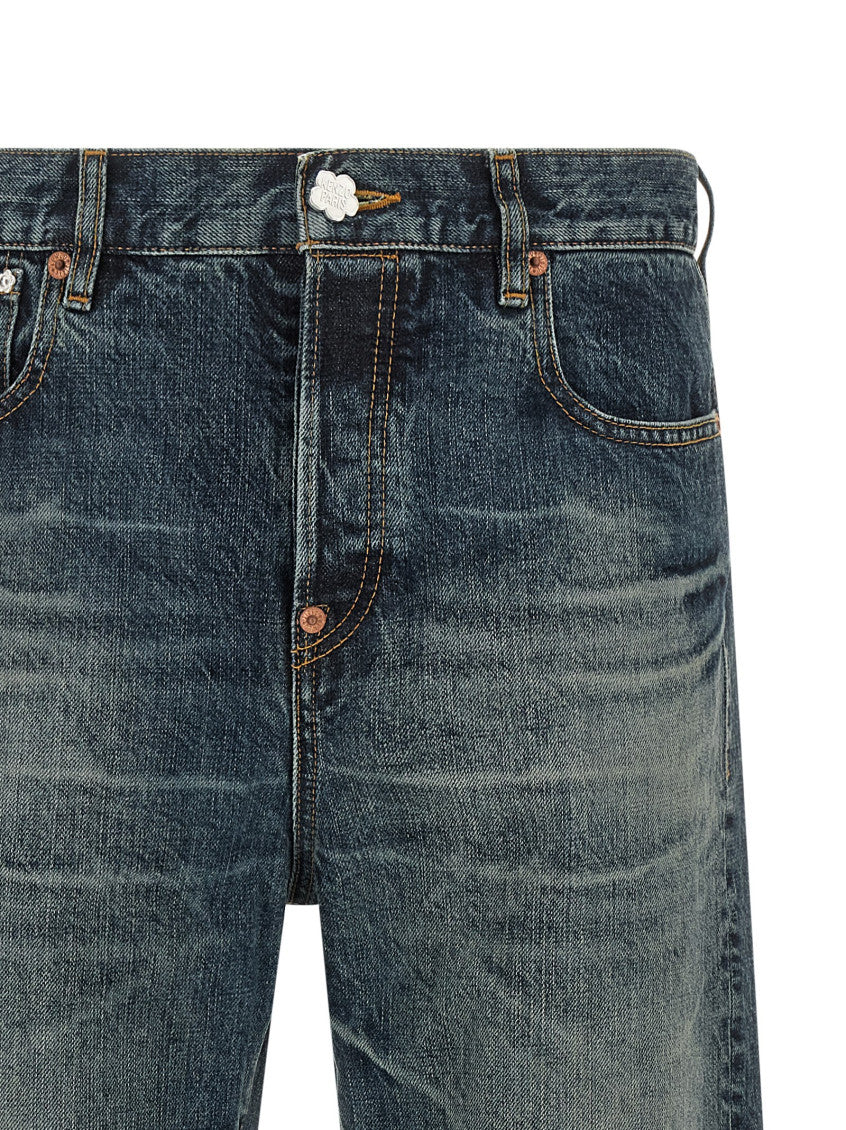 Blue Straight Mid Rise Jeans 3