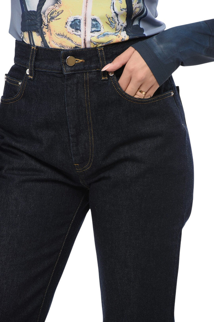 Blue Straight High Rise Jeans 3