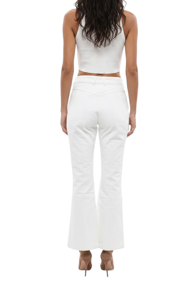 White Flared High Rise Jeans 2