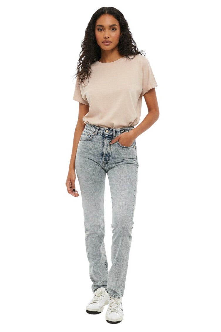 Blue Straight High Rise Jeans 1