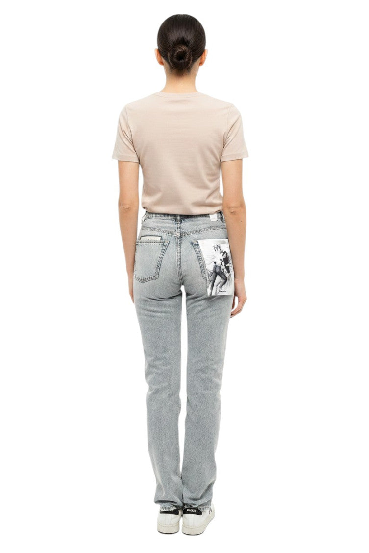 Blue Straight High Rise Jeans 2