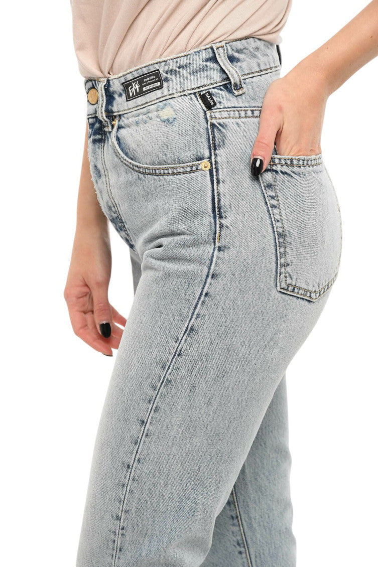 Blue Straight High Rise Jeans 3