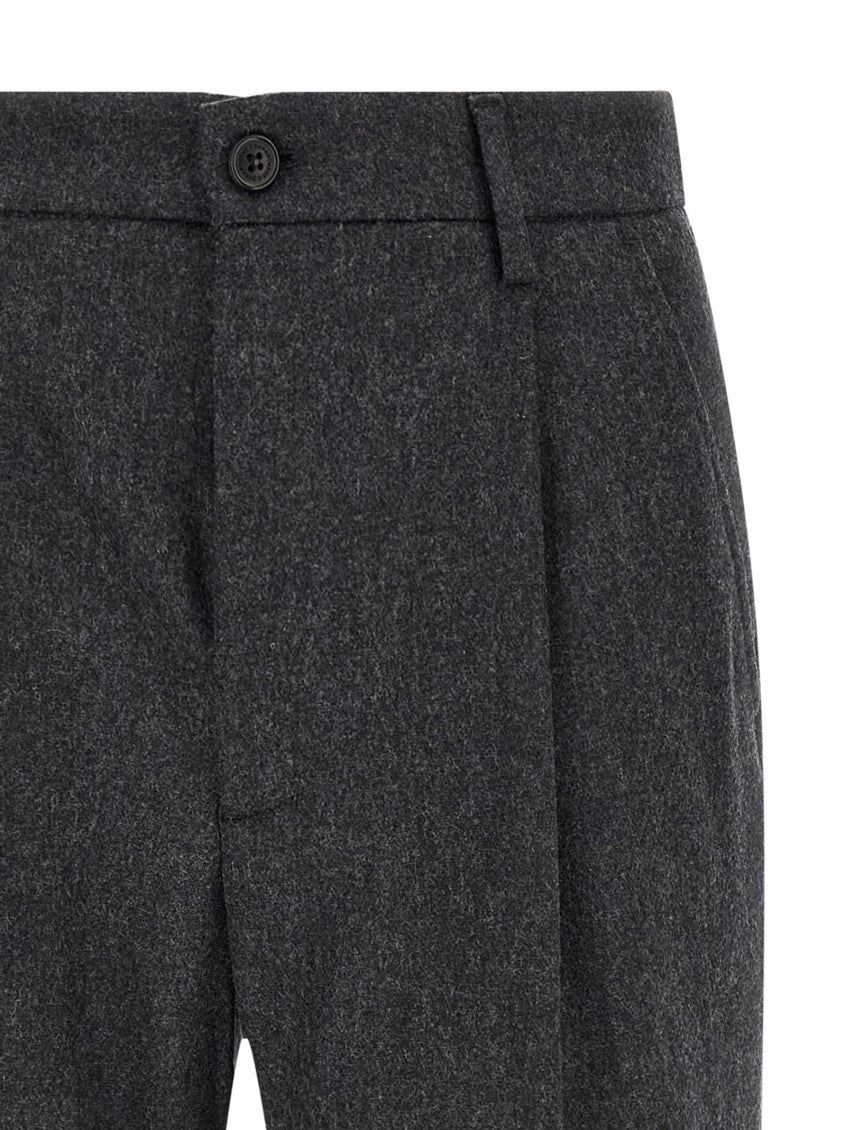 Grey Relaxed Pleated Pants 3