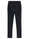 Blue Loose Pleated Pants 1