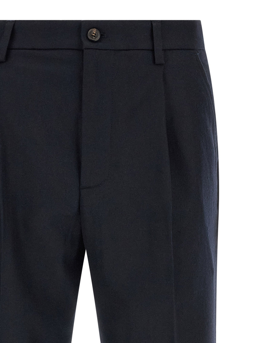 Blue Loose Pleated Pants 3