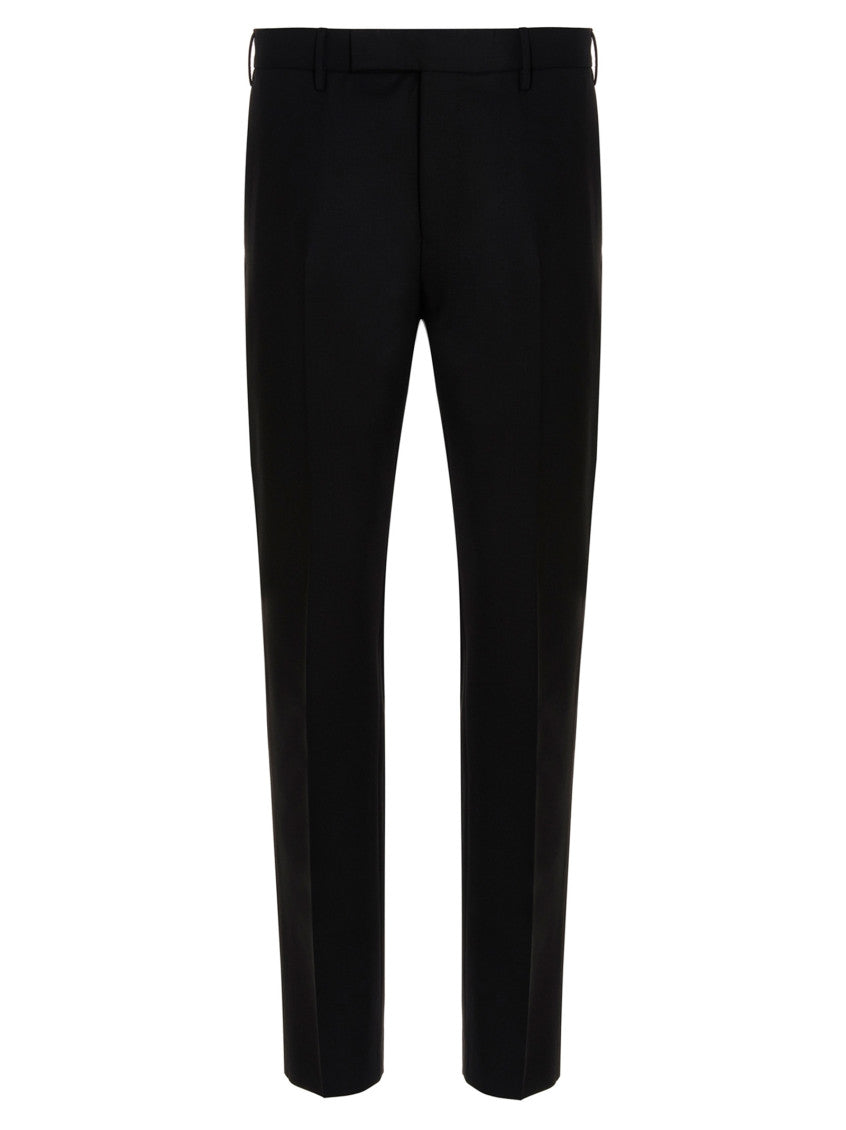 Black Slim Flat Front Pants 1