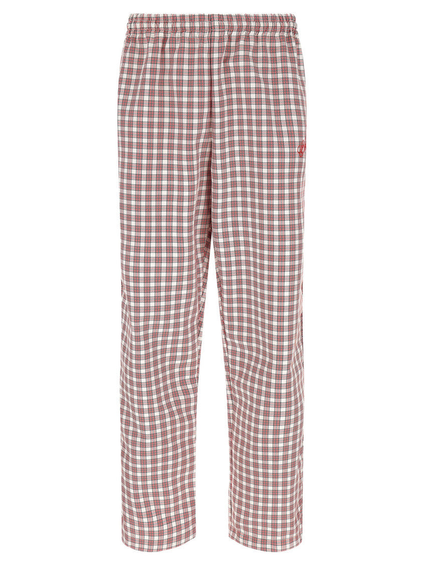 Red Straight Drawstring Pants 1