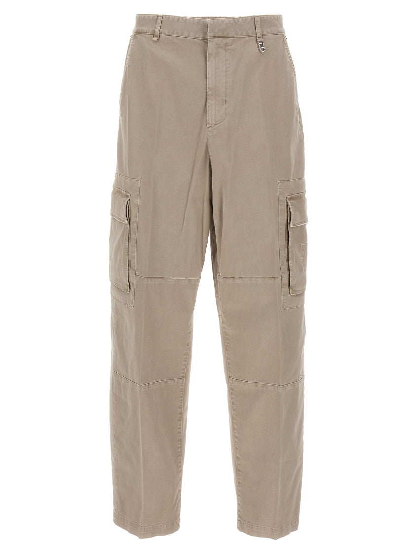 Beige Straight Cargo Pants 1