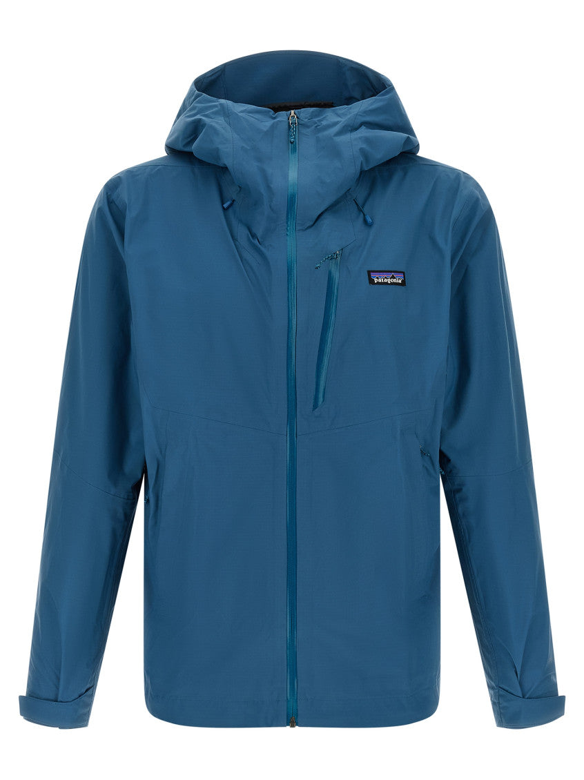 Blue Solid Hooded Jacket 1