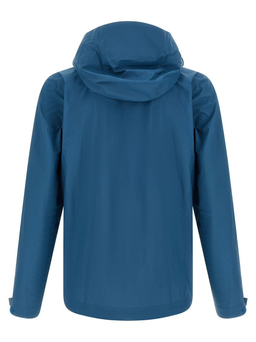Blue Solid Hooded Jacket 2