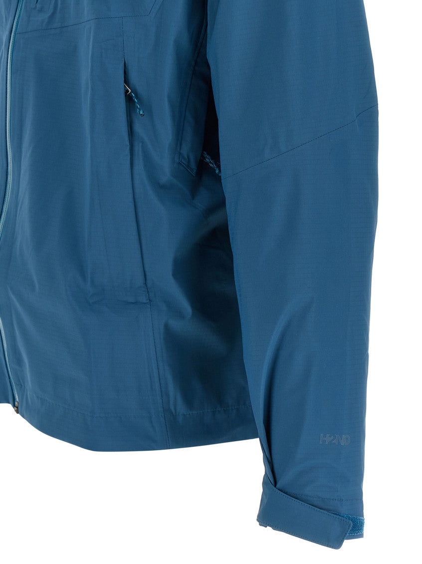 Blue Solid Hooded Jacket 4
