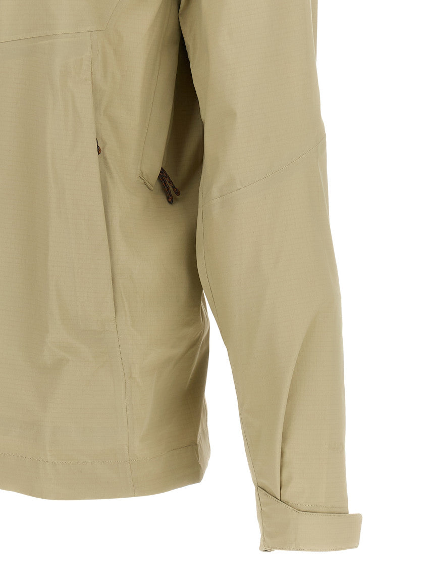 Beige Solid Hooded Jacket 4