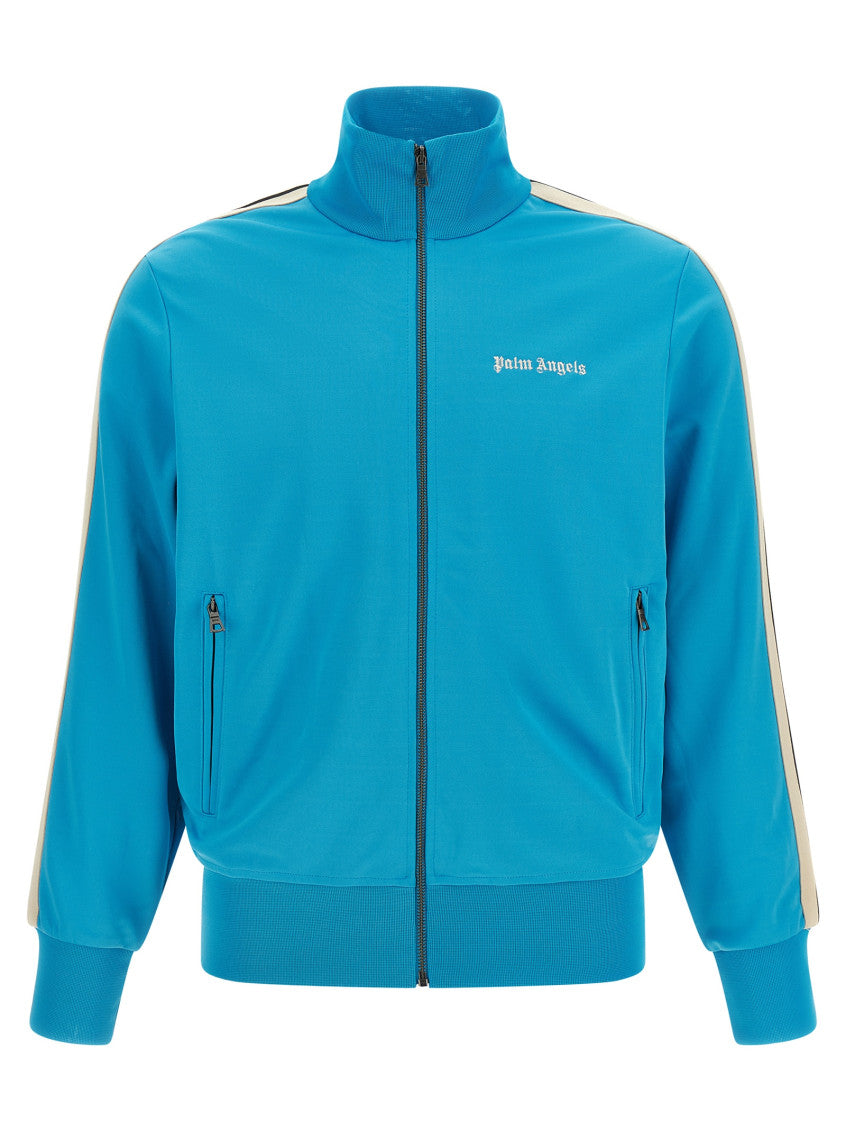 Light Blue Logo Mock Collar Jacket 1