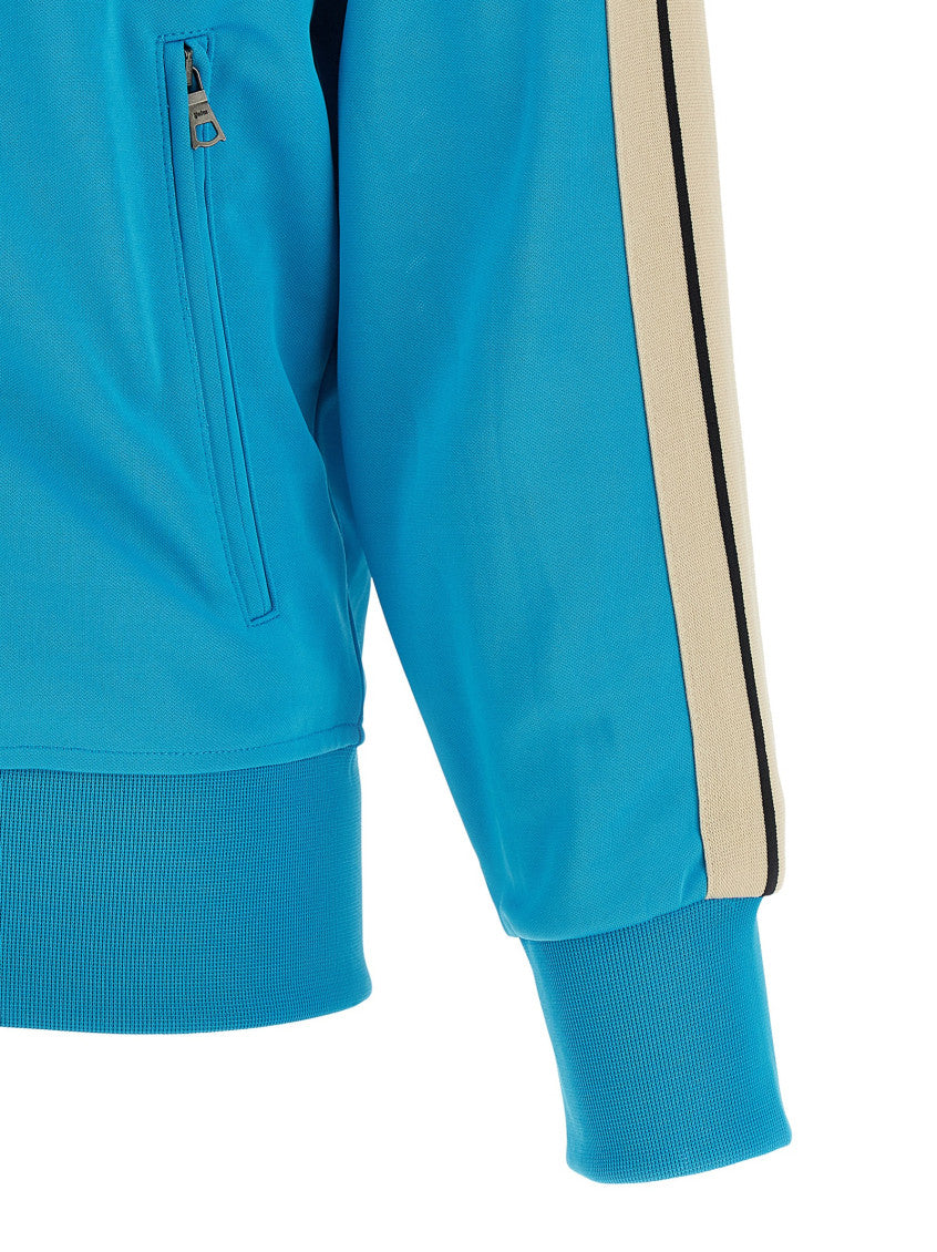 Light Blue Logo Mock Collar Jacket 4