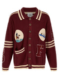 Maroon Collared Cardigan Jacket 1