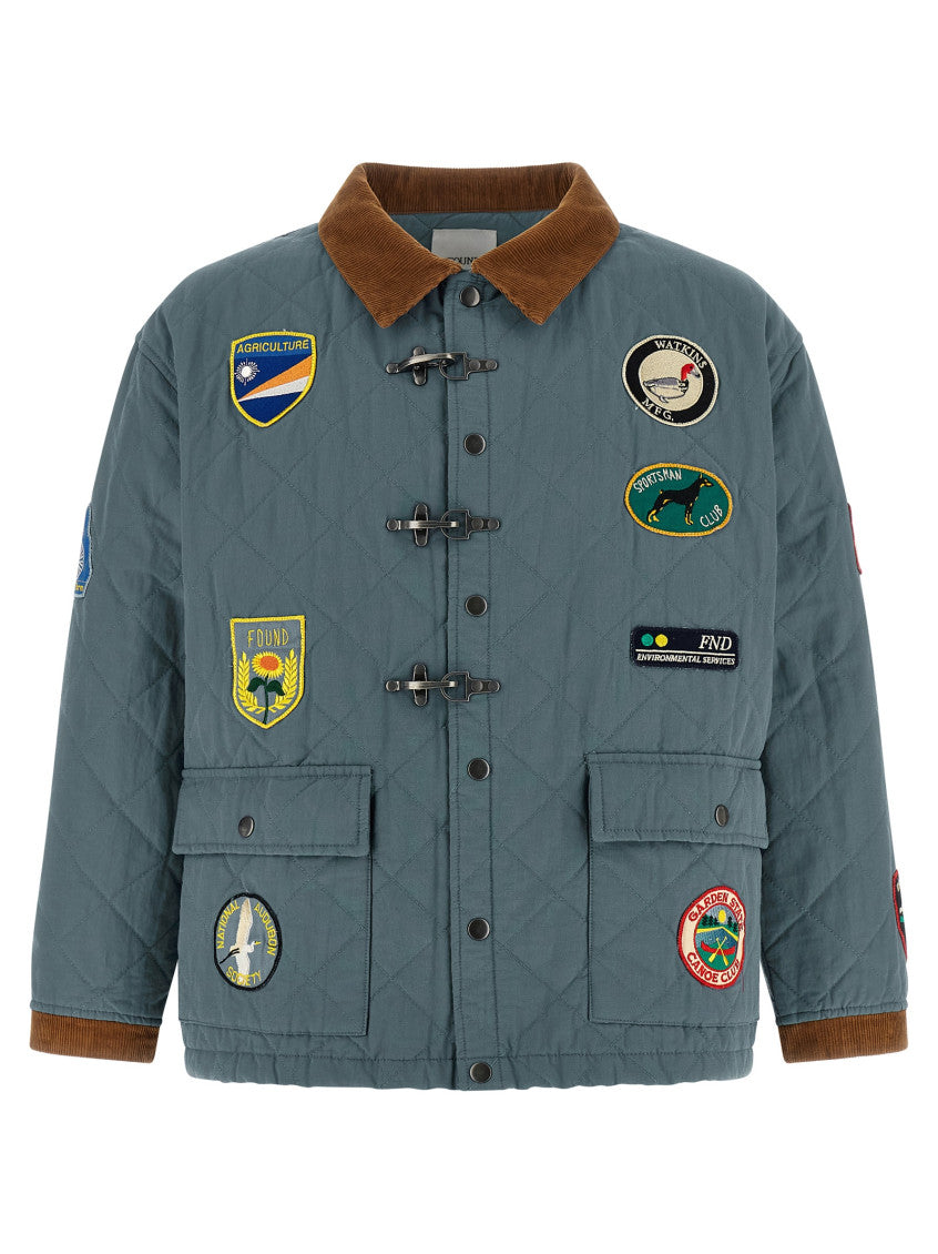 Blue Embroidered Shirt Collar Jacket 1