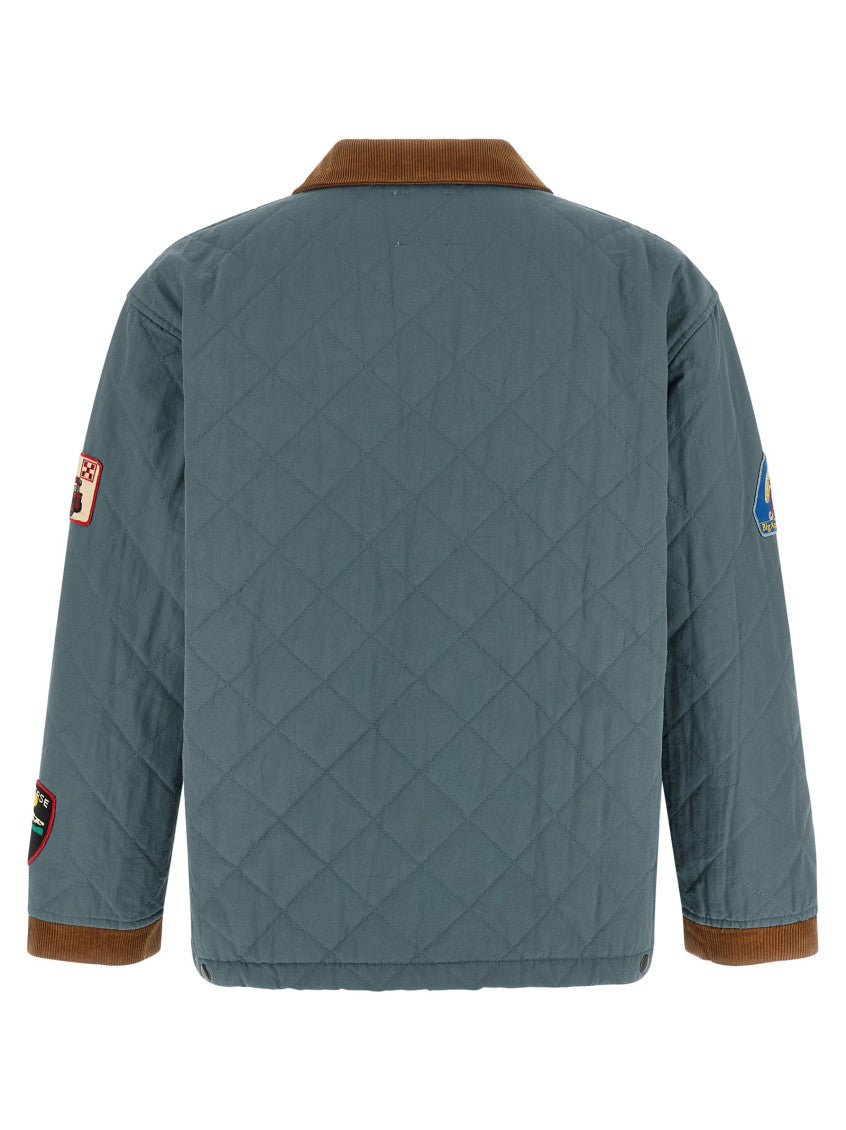 Blue Embroidered Shirt Collar Jacket 2
