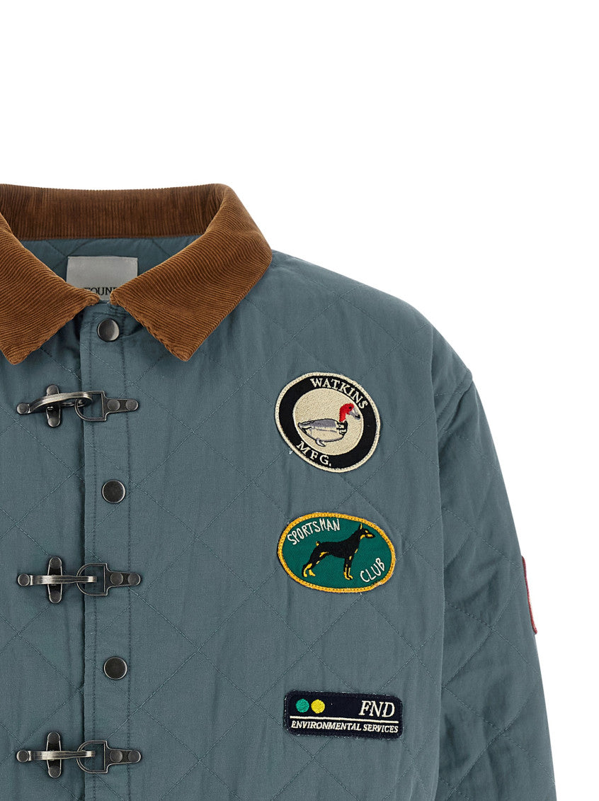 Blue Embroidered Shirt Collar Jacket 3