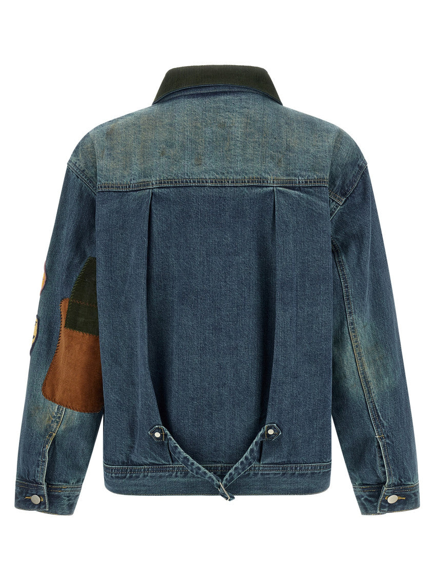 Blue Patchwork Denim Jacket 2
