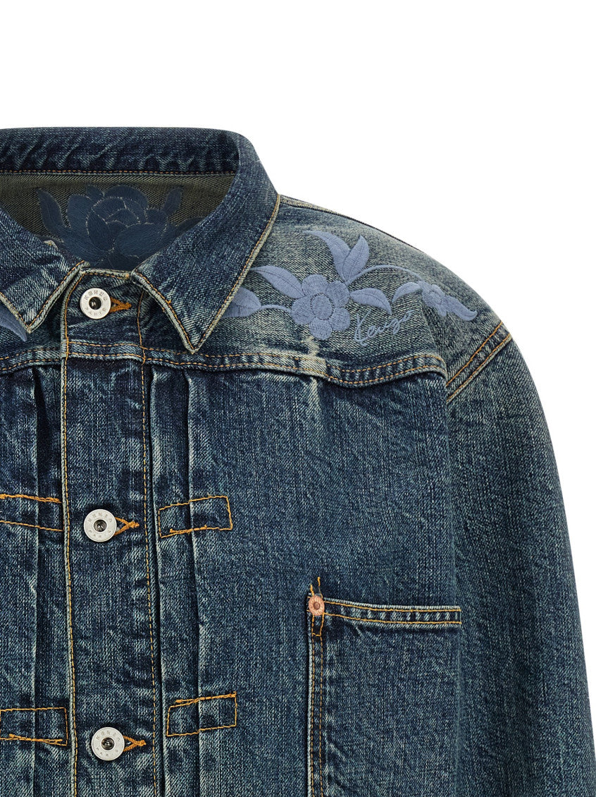 Blue Floral Denim Jacket 3