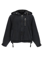 Black Solid Hooded Jacket 1