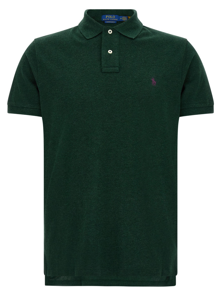 Green Solid Shirt Collar Polo 1
