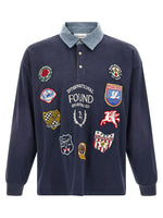 Blue Embroidered Shirt Collar Polo 1