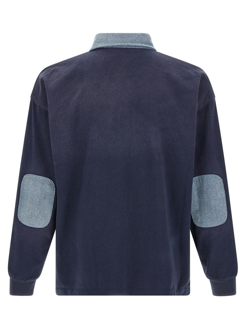 Blue Embroidered Shirt Collar Polo 2