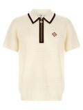 Off White Textured Shirt Collar Polo 1