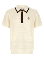 Off White Textured Shirt Collar Polo 1