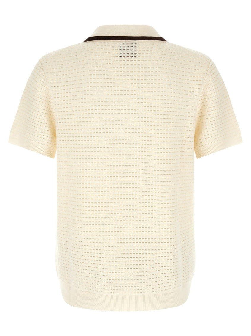 Off White Textured Shirt Collar Polo 2