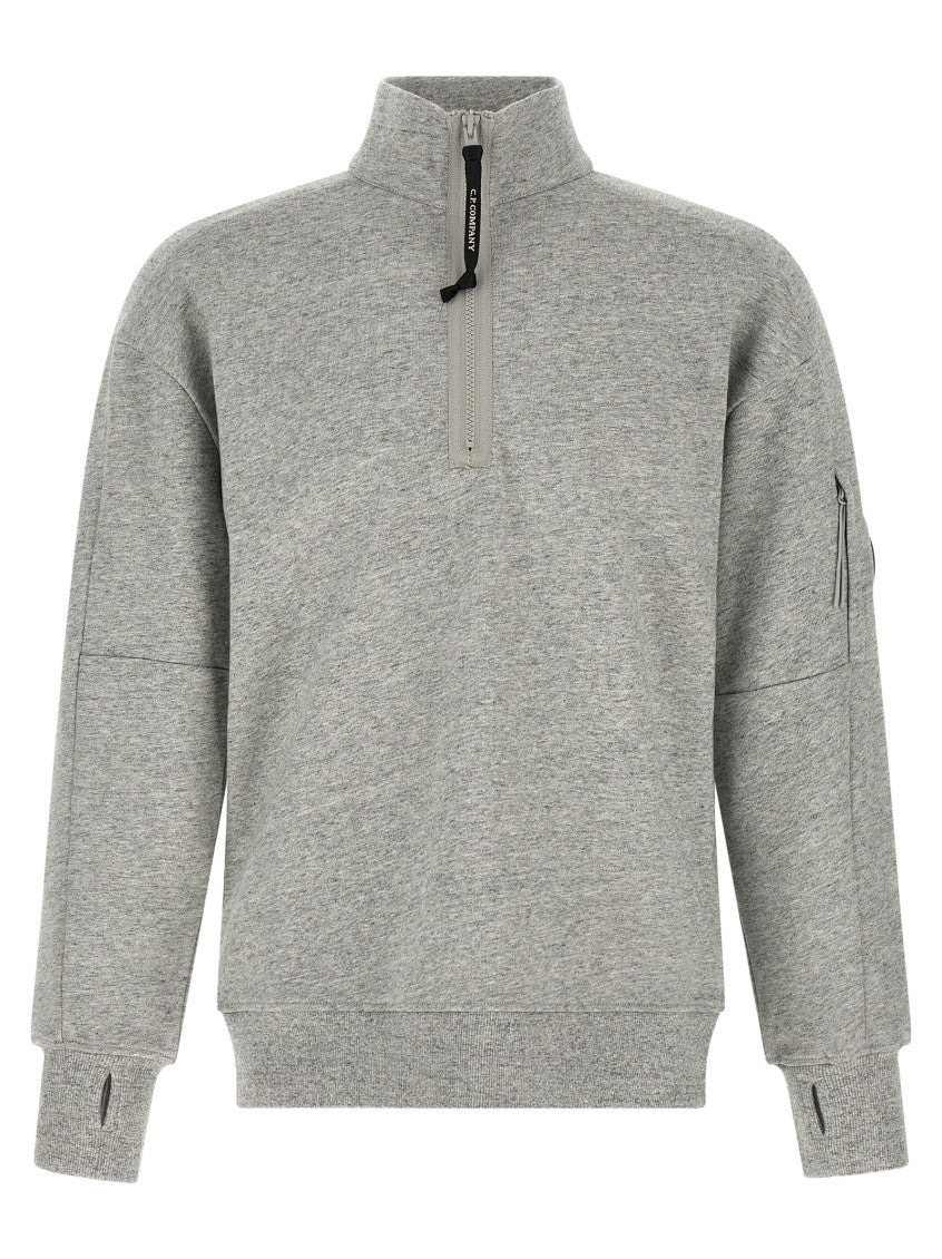 Grey Textured Mock Collar Sweatshirt 1