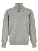 Grey Textured Mock Collar Sweatshirt 1