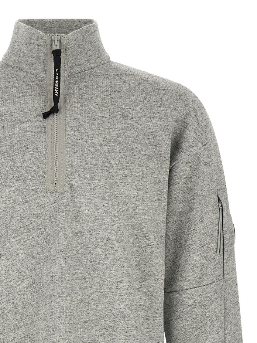 Grey Textured Mock Collar Sweatshirt 3