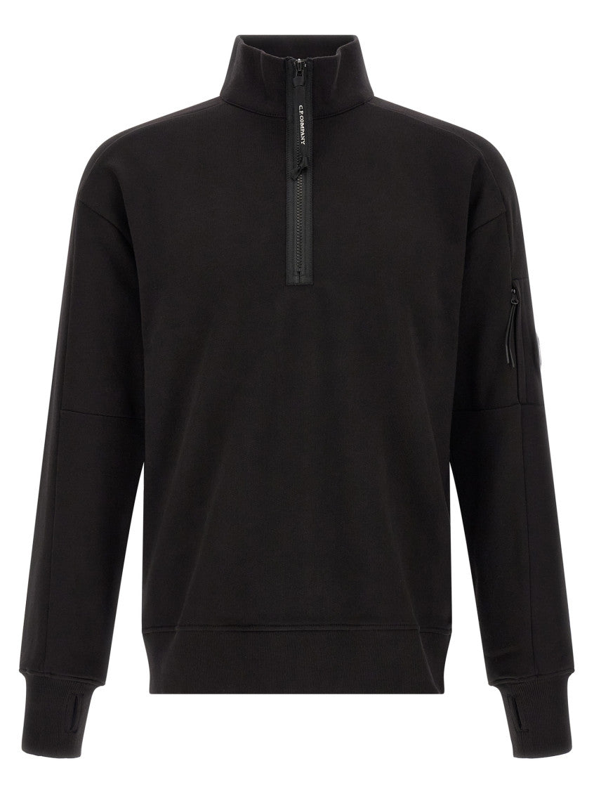Black Solid Mock Collar Sweatshirt 1