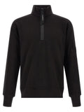 Black Solid Mock Collar Sweatshirt 1