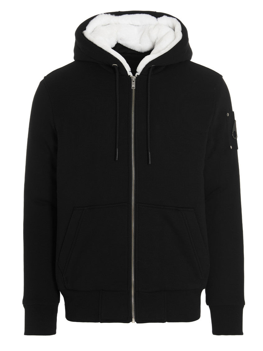Black Solid Zip-Up Hoodie 1