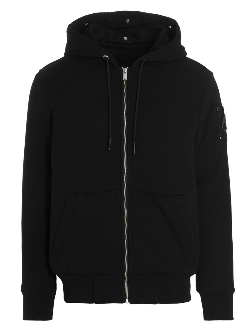 Black Solid Zip-Up Hoodie 3